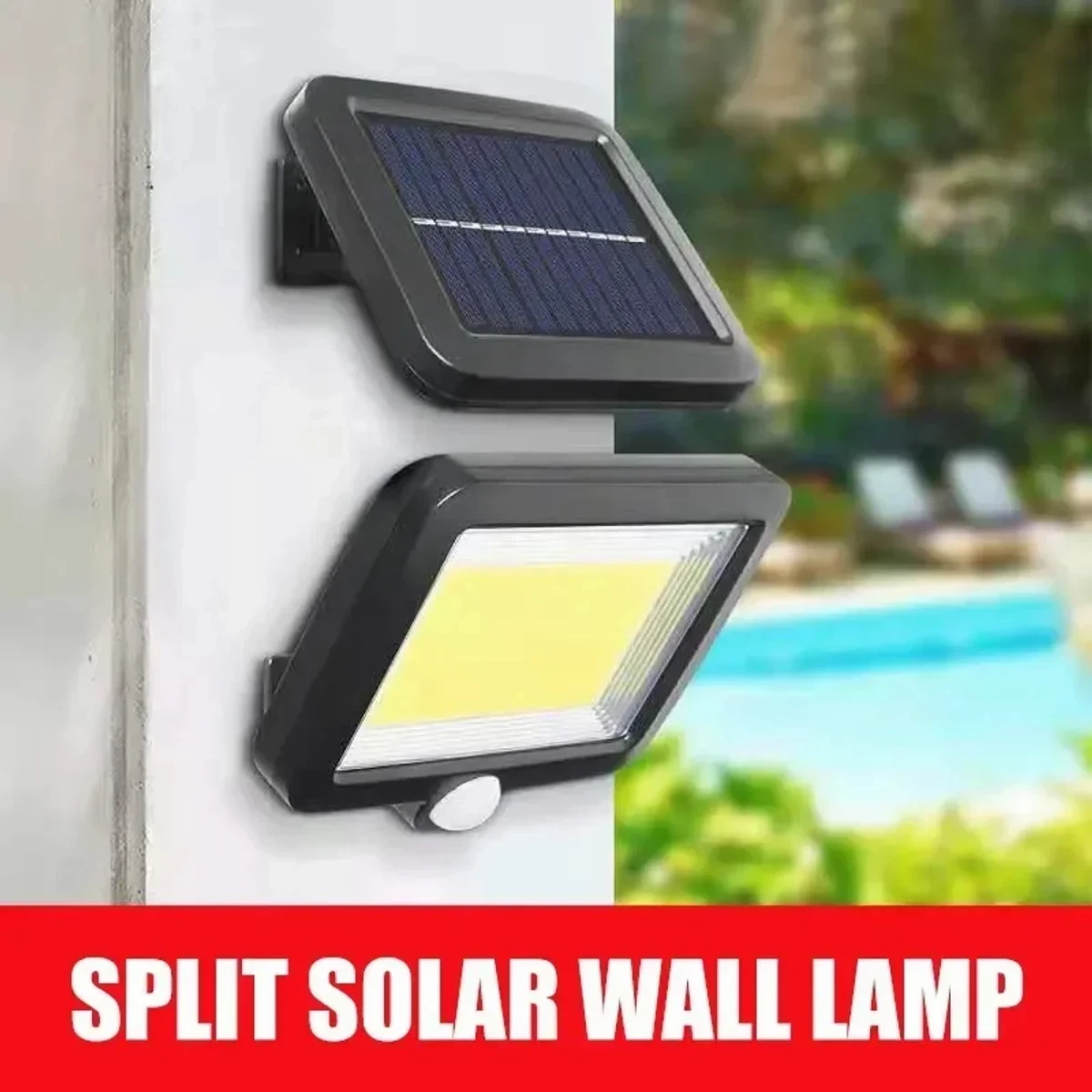 Outdoor 56 LED Waterproof LED Solar Wall Light Security light Wall lamp with PIR Motion Sensor