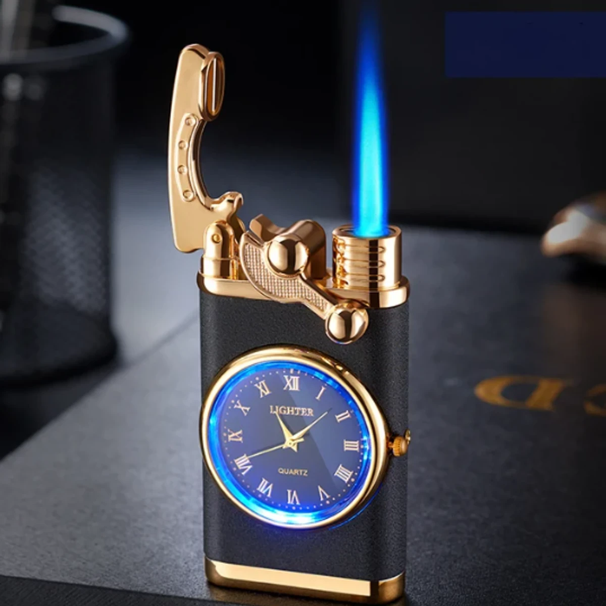 Watch Cigarette Lighter-in-one Body Multi-purpose LED Flashing Lamp