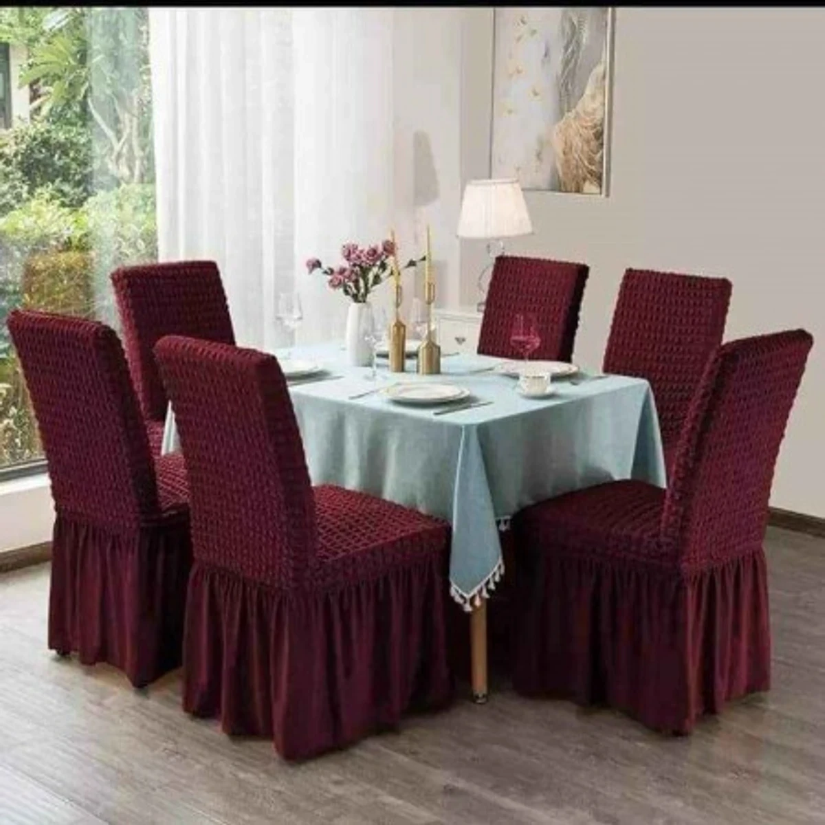 Chair Covers for Dining Room Seat (merun colour)