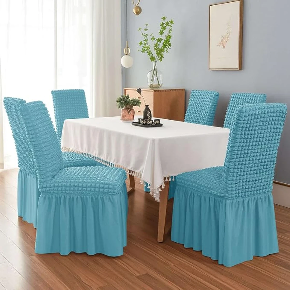 Chair Covers for Dining Room Seat (sky blue colour)