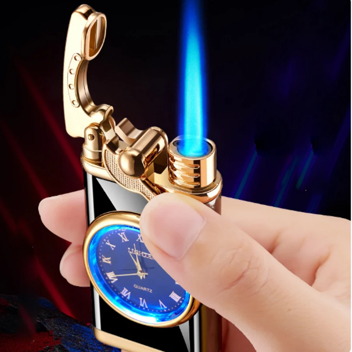 Watch Cigarette Lighter-in-one Body Multi-purpose LED Flashing Lamp