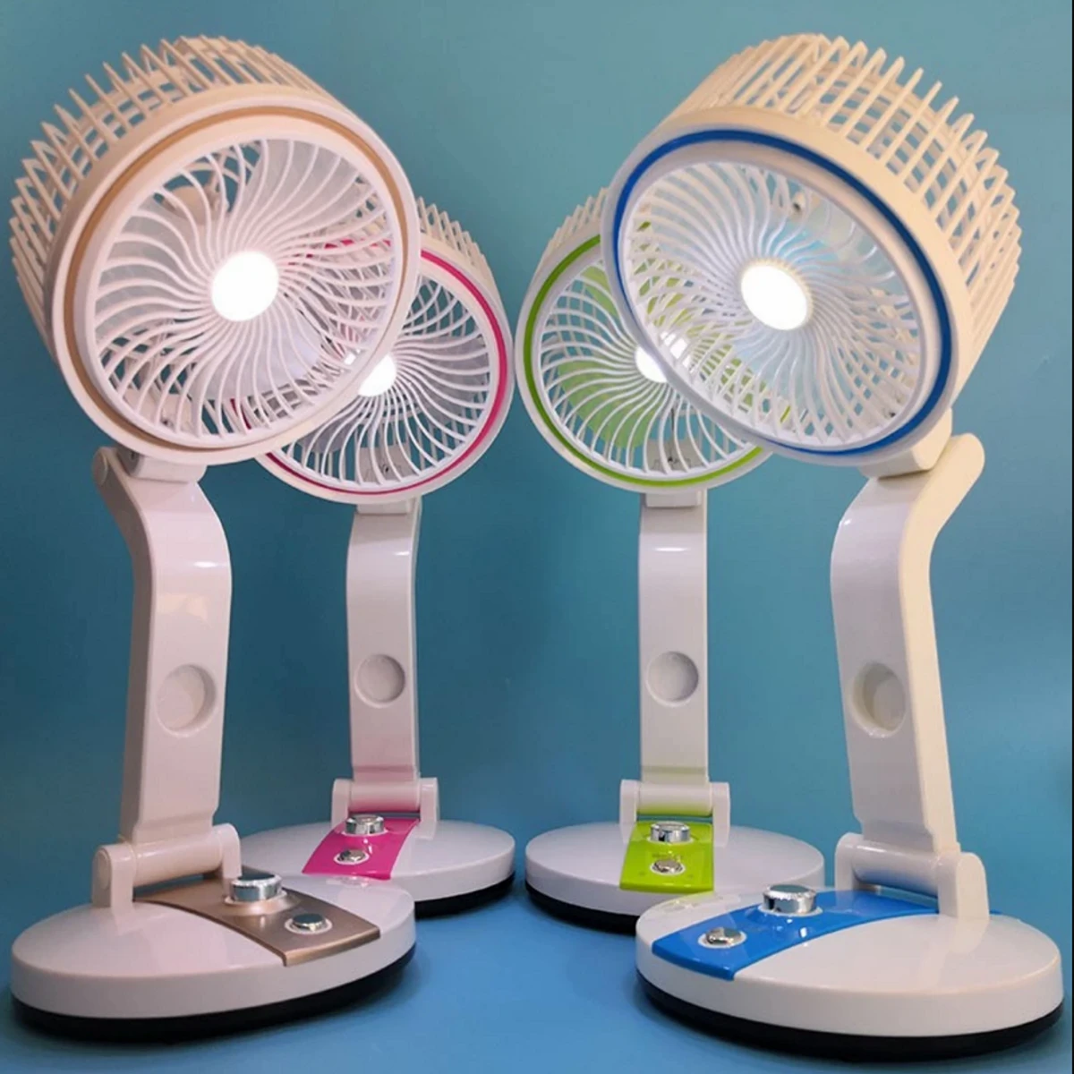 RECHARGEABLE & FOLDABLE FAN WITH LIGHT
